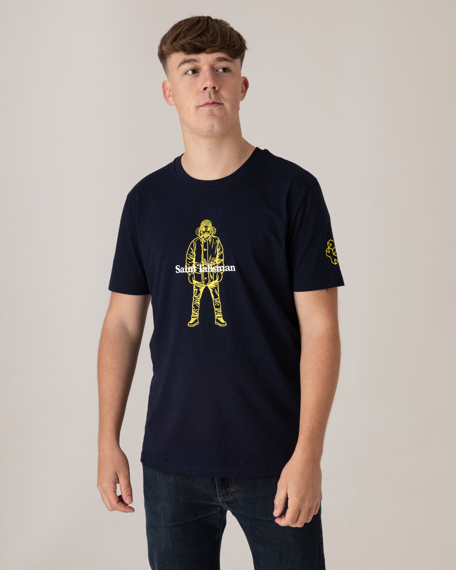 Alpine Gasman T-Shirt - Navy &amp; Yellow