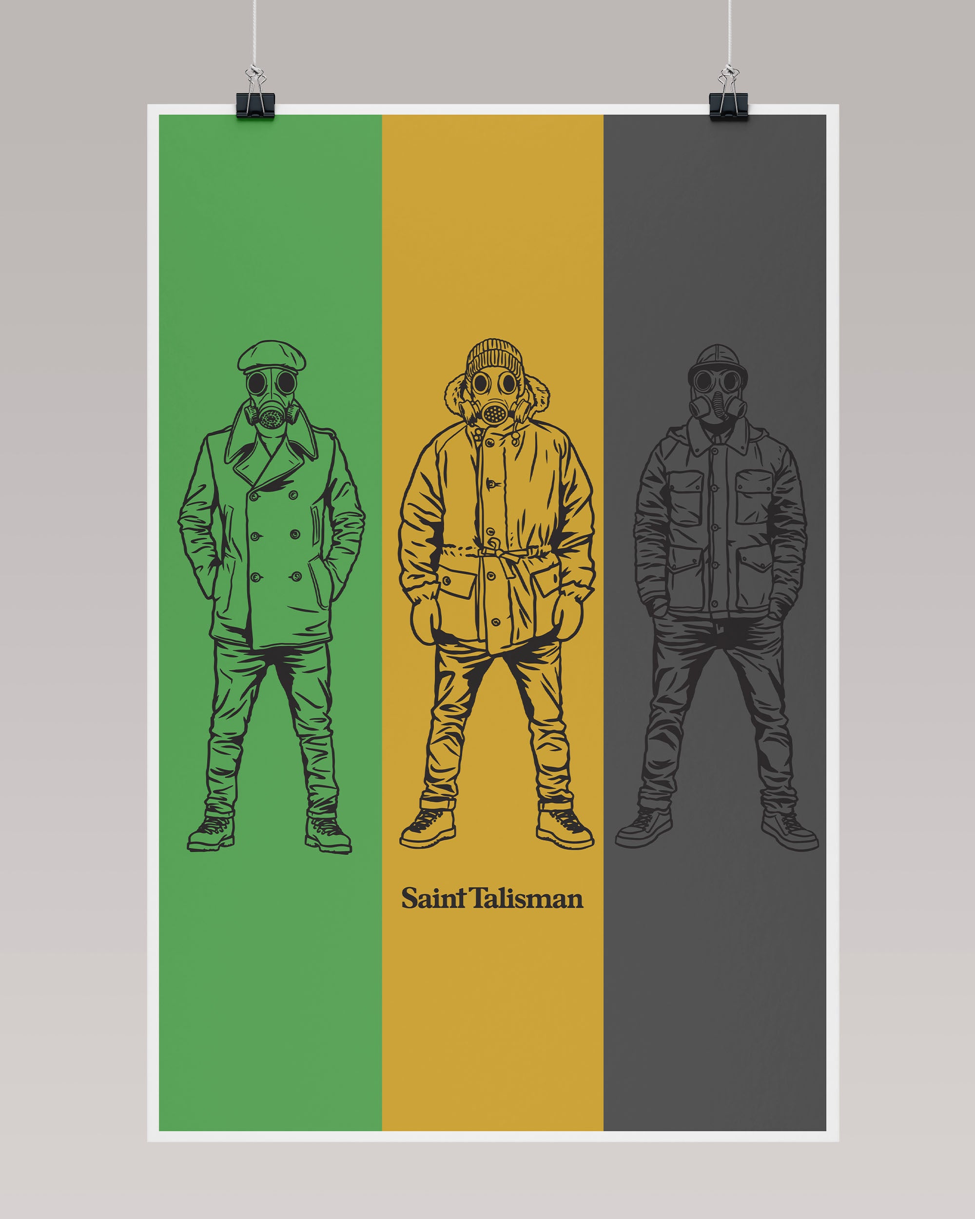 Gasman Trio Yellow Green Grey Limited Edition Print