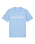 The Quartermaster T-Shirt in powder blue is an organic cotton tee with white chest stripes, a small anchor icon, and "Saint Talisman" printed above—delivering nautical style for any Quartermaster.