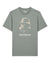 The S.T Gas Mask Tee - Grey showcases an off-white graphic of a person in a bucket hat and gas mask, with "Saint Talisman" and "FORTITUDE PREVAILS" printed underneath.