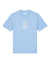 The Union T-Shirt Powder Blue features short sleeves and a small white Union anchor with "Saint-Tropez Nautical Reflections" above three white lines, all centered on the chest.