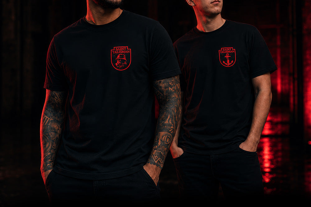 The Shield Tee | Gas Mask Edition - NERO ROSSO
